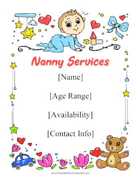 Nanny Services Sign