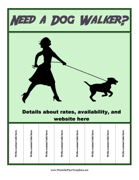 Need A Dog Walker Flyer Sign