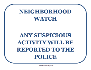 Neighborhood Watch Sign