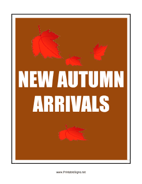 New Autumn Arrivals Sign