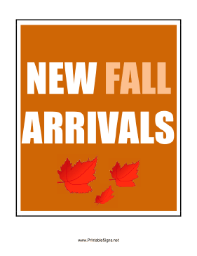 New Fall Arrivals Sign