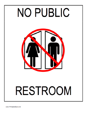 No Public Restroom Sign