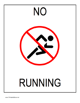 No Running Sign