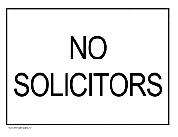 No Solicitors Sign