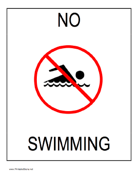 No Swimming Sign