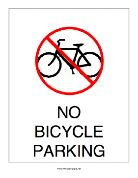 No Bicycle Parking Sign