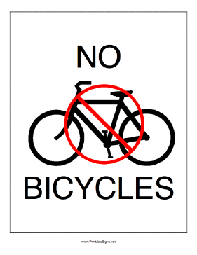 No Bicycles Sign