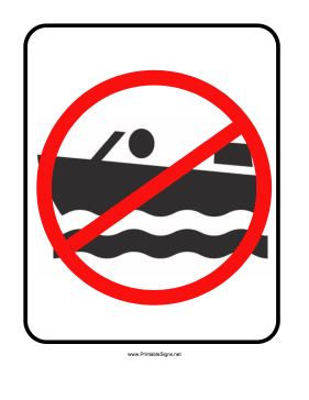 No Boating Sign