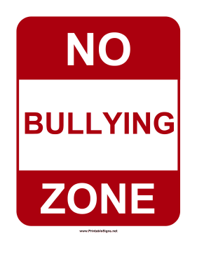 No Bullying Sign