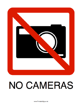 No Cameras Sign