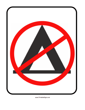 No Camping Sign