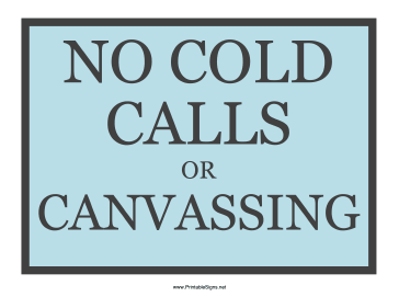 No Cold Calls Sign