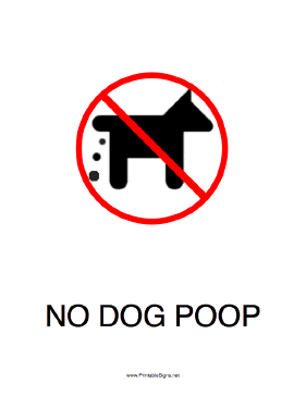 No Dog Poop Sign