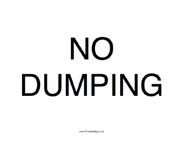 No Dumping Sign