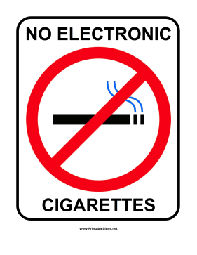 No E-Cigarettes Sign