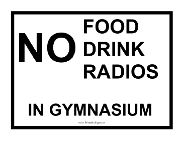 No Food Drink Radio Sign