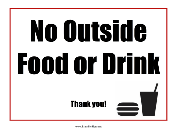 No Food or Drink Sign