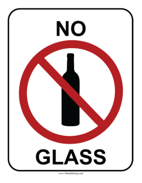 No Glass Sign Sign