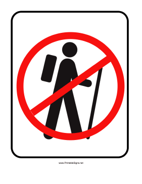 No Hiking Sign