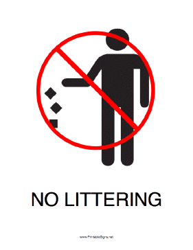 No Littering Sign