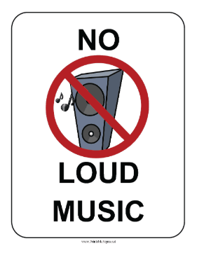 No Loud Music Sign Sign