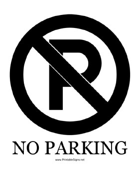 No Parking with caption Sign