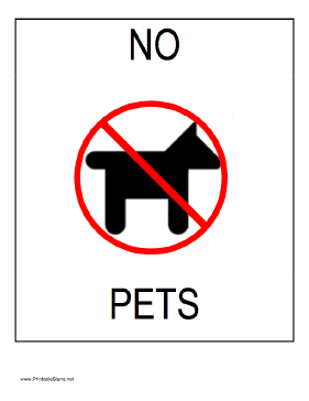 No Pets Sign