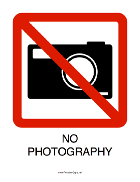 No Photography Sign