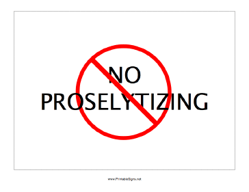 No Proselytizing Sign