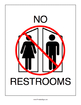 No Restrooms Sign