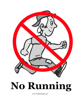 No Running Sign