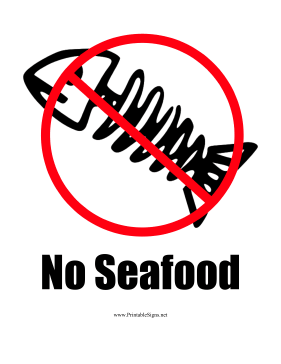 No Seafood Sign