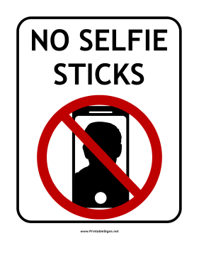 No Selfie Sticks Sign