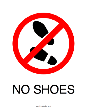 No Shoes Sign