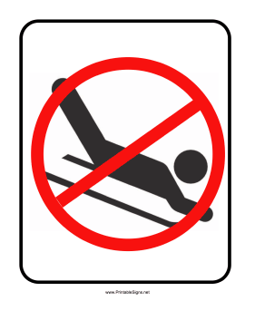 No Sledding Sign