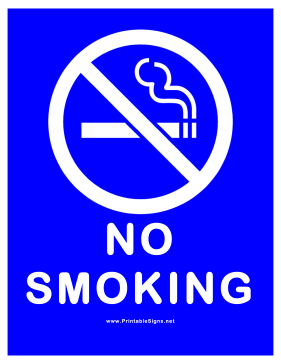 No Smoking All Blue Sign