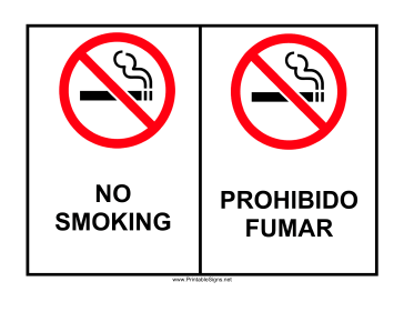 No Smoking Bilingual Sign