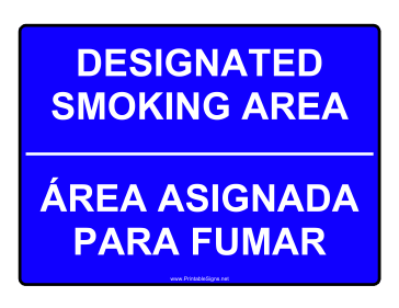 No Smoking Designated Area Bilingual Sign