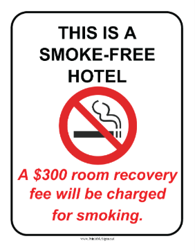 No Smoking Hotel Room Sign