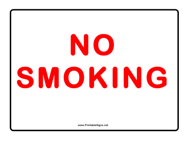 No Smoking Red On White Text Sign