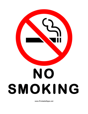 No Smoking Red White Sign