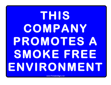 No Smoking Smoke Free Policy Sign