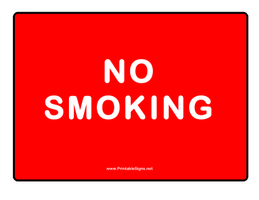 No Smoking White On Red Text Sign