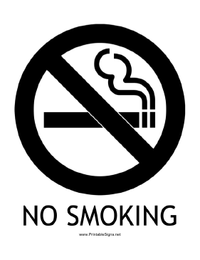 No Smoking with caption Sign