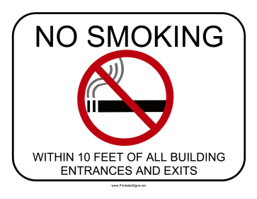 No Smoking within 10 Feet Sign