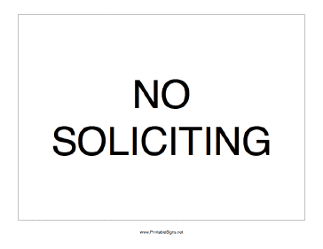 No Soliciting Sign