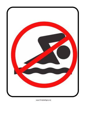 No Swimming Sign