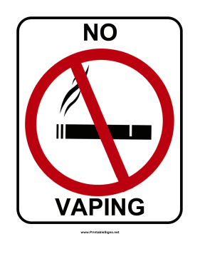 No Vaping Sign