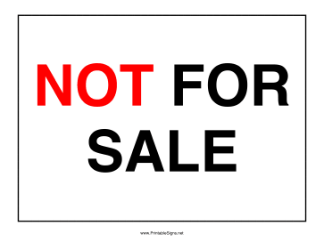 Not For Sale Sign