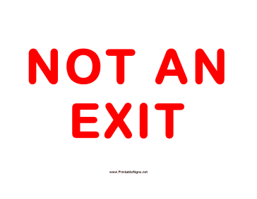 Not an Exit 2 Sign